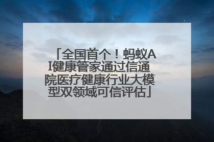 全国首个！蚂蚁AI健康管家通过信通院医疗健康行业大模型双领域可信评估