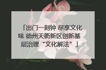 出门一刻钟 尽享文化味 德州天衢新区创新基层治理“文化解法”