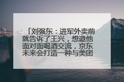 刘强东：进军外卖前就告诉了王兴，想邀他面对面喝酒交流，京东未来会打造一种与美团不同的商业模式