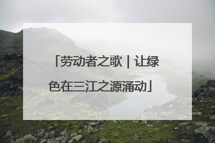 劳动者之歌｜让绿色在三江之源涌动