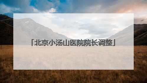 北京小汤山医院院长调整