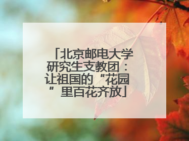 北京邮电大学研究生支教团：让祖国的“花园”里百花齐放