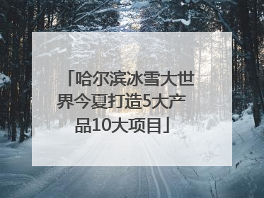 哈尔滨冰雪大世界今夏打造5大产品10大项目
