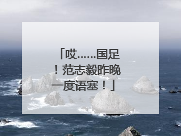 哎……国足！范志毅昨晚一度语塞！