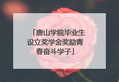 唐山学院毕业生设立奖学金奖励青春奋斗学子