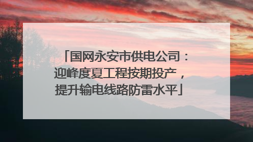 国网永安市供电公司:迎峰度夏工程按期投产,提升输电线路防雷水平