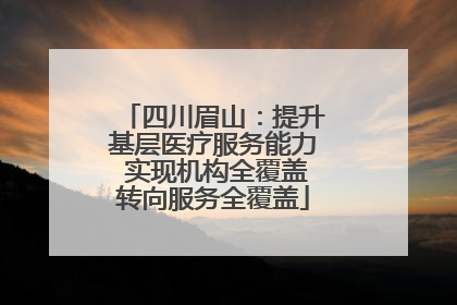 四川眉山：提升基层医疗服务能力 实现机构全覆盖转向服务全覆盖