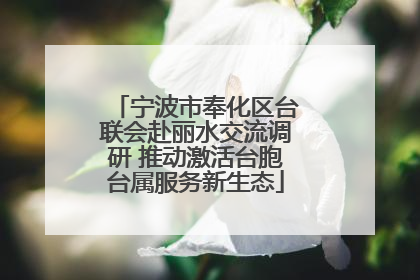 宁波市奉化区台联会赴丽水交流调研 推动激活台胞台属服务新生态