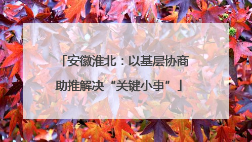 安徽淮北：以基层协商助推解决“关键小事”