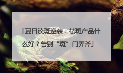 夏日淡斑逆袭：祛斑产品什么好？告别“斑”门弄斧