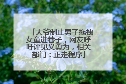 大爷制止男子拖拽女童进巷子，网友呼吁评见义勇为，相关部门：正走程序
