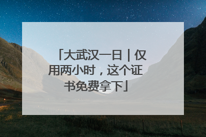 大武汉一日｜仅用两小时，这个证书免费拿下