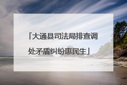 大通县司法局排查调处矛盾纠纷惠民生