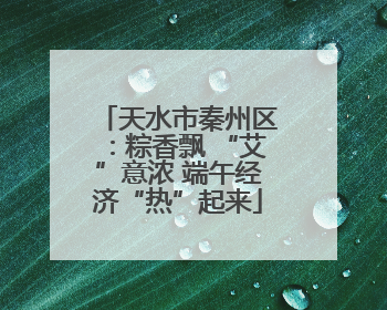 天水市秦州区：粽香飘 “艾”意浓 端午经济“热”起来