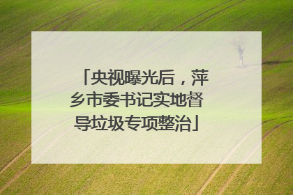 央视曝光后，萍乡市委书记实地督导垃圾专项整治