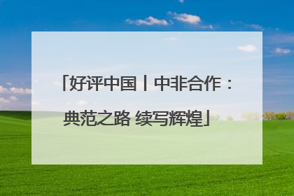 好评中国丨中非合作：典范之路 续写辉煌