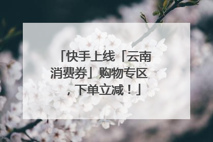 快手上线「云南消费券」购物专区，下单立减！