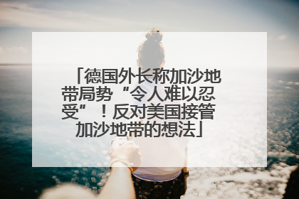 德国外长称加沙地带局势“令人难以忍受”！反对美国接管加沙地带的想法
