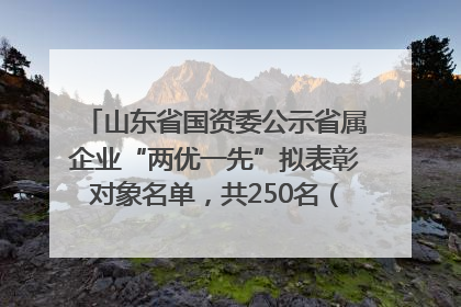 山东省国资委公示省属企业“两优一先”拟表彰对象名单，共250名（个）党员和党组织