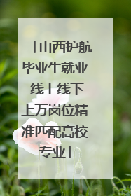 山西护航毕业生就业 线上线下上万岗位精准匹配高校专业