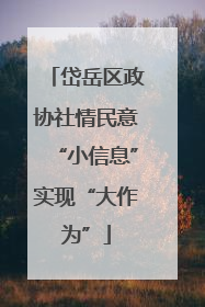 岱岳区政协社情民意“小信息”实现“大作为”