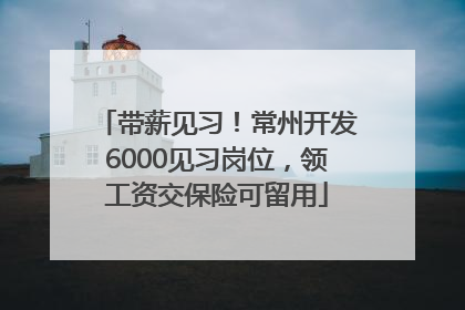 带薪见习！常州开发6000见习岗位，领工资交保险可留用