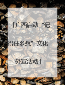 广西启动“记得住乡愁”文化外宣活动