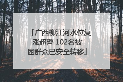 广西柳江河水位复涨超警 102名被困群众已安全转移