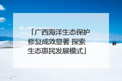 广西海洋生态保护修复成效显著 探索生态惠民发展模式