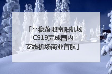 平稳落地南阳机场 C919完成国内支线机场商业首航