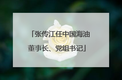 张传江任中国海油董事长、党组书记