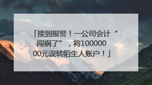 接到报警！一公司会计“闯祸了”，将10000000元误转陌生人账户！