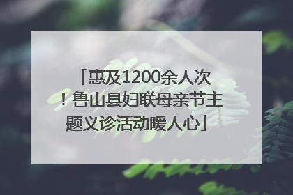 惠及1200余人次！鲁山县妇联母亲节主题义诊活动暖人心