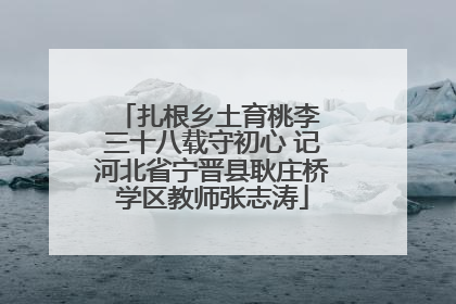 扎根乡土育桃李 三十八载守初心 记河北省宁晋县耿庄桥学区教师张志涛