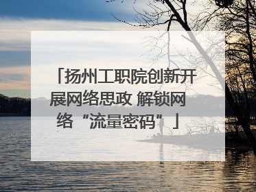 扬州工职院创新开展网络思政 解锁网络“流量密码”