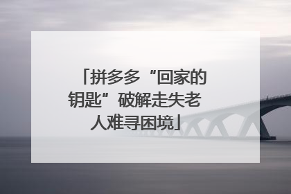 拼多多“回家的钥匙”破解走失老人难寻困境