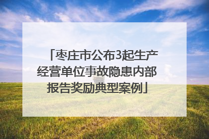 枣庄市公布3起生产经营单位事故隐患内部报告奖励典型案例