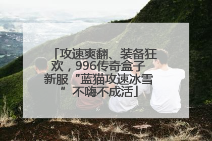 攻速爽翻、装备狂欢，996传奇盒子新服“蓝猫攻速冰雪”不嗨不成活
