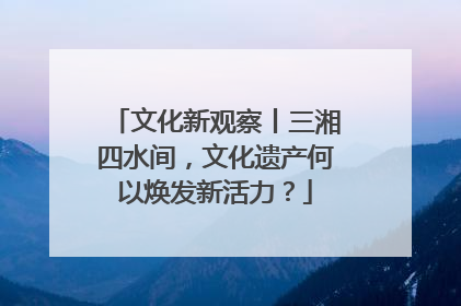 文化新观察丨三湘四水间，文化遗产何以焕发新活力？