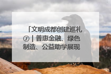 文明成都创建巡礼⑦｜普惠金融、绿色制造、公益助学展现城市文明底色