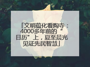 文明蕴化看陶寺：4000多年前的“日历”上，夏至晨光见证先民智慧