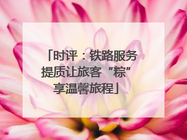时评：铁路服务提质让旅客“粽”享温馨旅程
