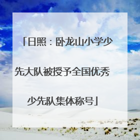 日照：卧龙山小学少先大队被授予全国优秀少先队集体称号