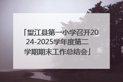 望江县第一小学召开2024-2025学年度第二学期期末工作总结会
