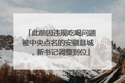 此前因违规吃喝问题被中央点名的安徽县城，新书记调整到位