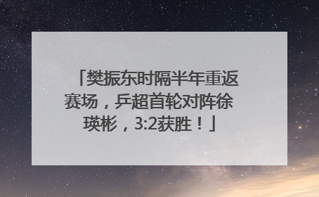 樊振东时隔半年重返赛场，乒超首轮对阵徐瑛彬，3:2获胜！