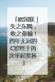 欧国联｜失之东隅，收之桑榆！四年无冠的C罗终于再次举起奖杯
