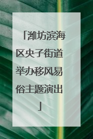 潍坊滨海区央子街道举办移风易俗主题演出