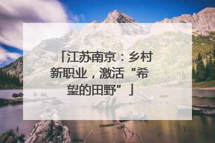 江苏南京：乡村新职业，激活“希望的田野”