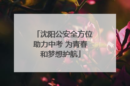 沈阳公安全方位助力中考 为青春和梦想护航